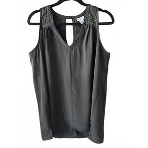 Motherhood Maternity Sleeveless Black Embellished V-Neck Top Size L